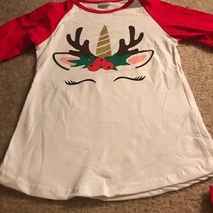 Icing ruffle reindeer unicorn top